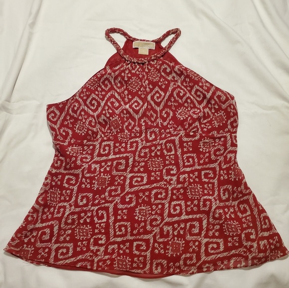 Michael Kors Tops - Red and cream chiffon top Michael Kors Tops - Red and cream chiffon top